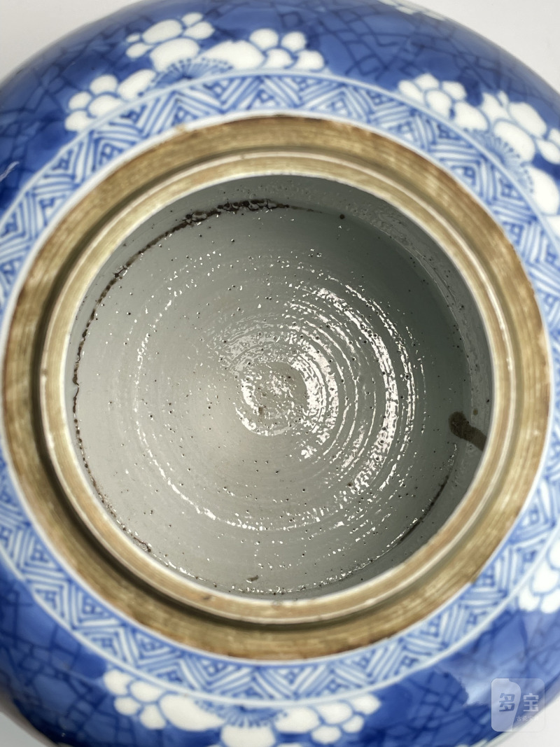 清康熙 青花冰梅罐一组两件 - 图25